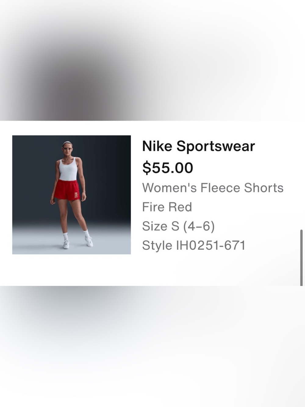 Nike Women's Fleece Shorts - Fire Red